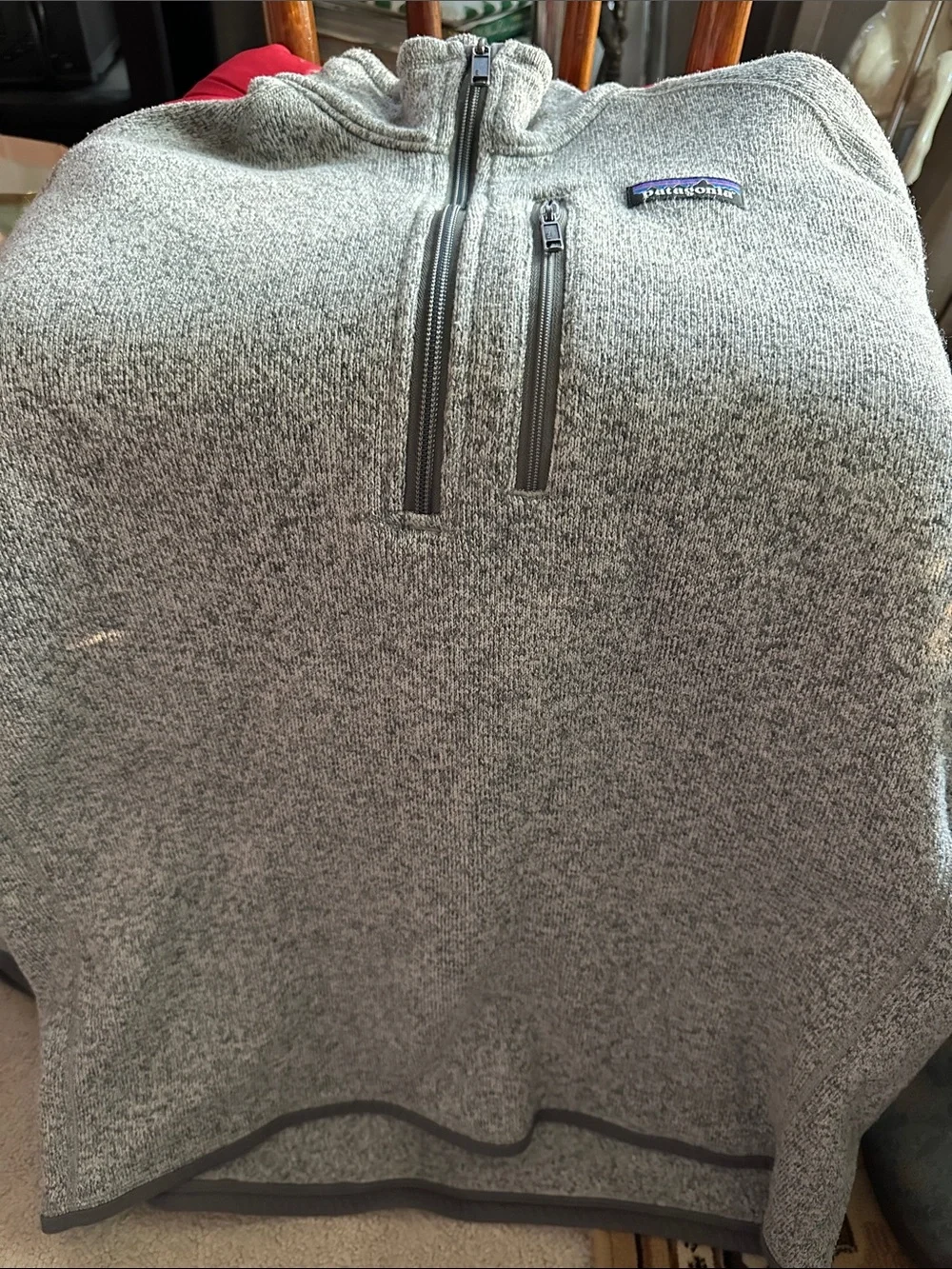 Patagonia Heather Gray Quarter-Zip Fleece Pullover